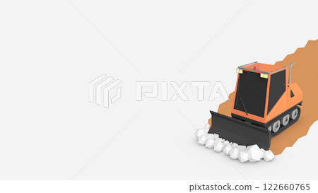 Snowplow with Snow Background. 3D Rendering Snowplow with Snow Background. 3D Rendering 122660765