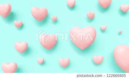 Pink Heart Background, 3D Rendering 122660805