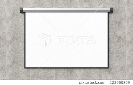 White Blank Screen for Beam Projector. Mock up. 3D Rendering White Blank Screen for Beam Projector. Mock up. 3D Rendering 122660809