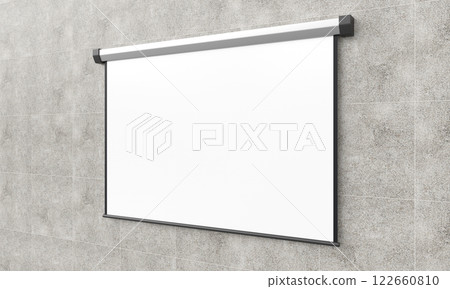 White Blank Screen for Beam Projector. Mock up. 3D Rendering White Blank Screen for Beam Projector. Mock up. 3D Rendering 122660810