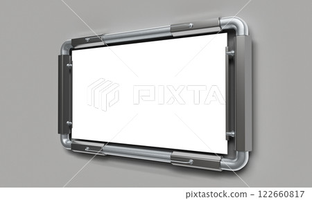 Futuristic Metallic Screen Mock up. 3D Rendering 122660817