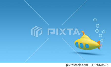 Submarine in the Sea Background. 3D Rendering Submarine in the Sea Background. 3D Rendering 122660823