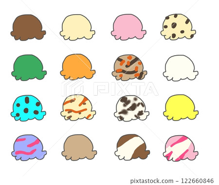 Various ice cream flavours set 122660846