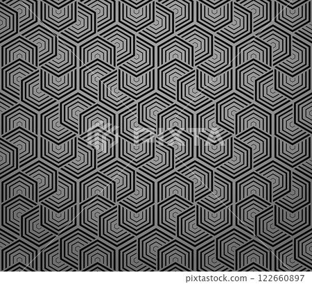 Abstract geometric pattern with stripes, lines. Seamless vector background. Gray and black ornament. Simple lattice graphic design 122660897