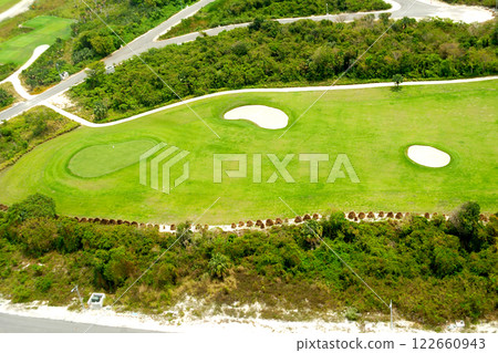 Golf course from above Golf course from above 122660943