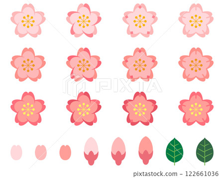 一組色彩鮮豔的櫻花第 4 部分 122661036