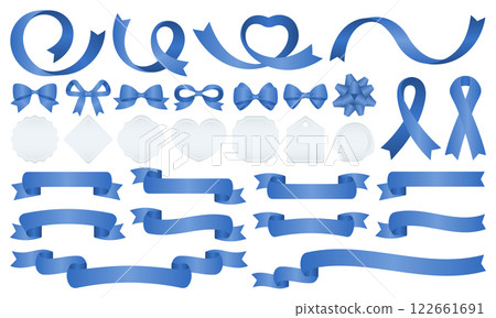 Ribbon and frame decoration gradation set (blue/silver) Ribbon and frame decoration gradation set (blue/silver) 122661691