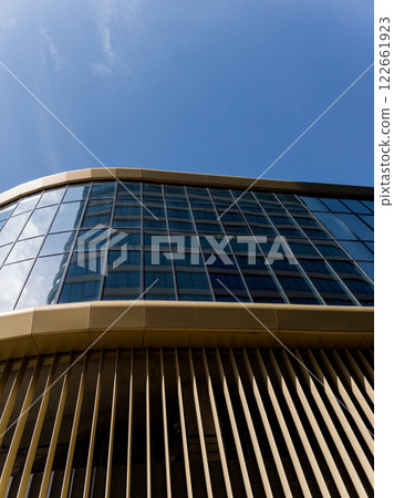 glass wall of office building. glass wall of office building. 122661923