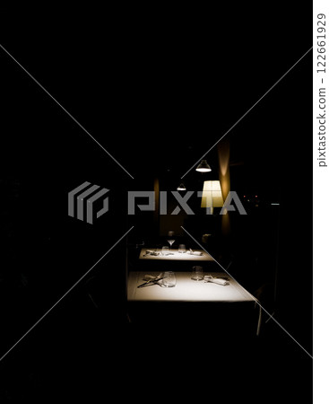 restaurant tables in warm lighting restaurant tables in warm lighting 122661929