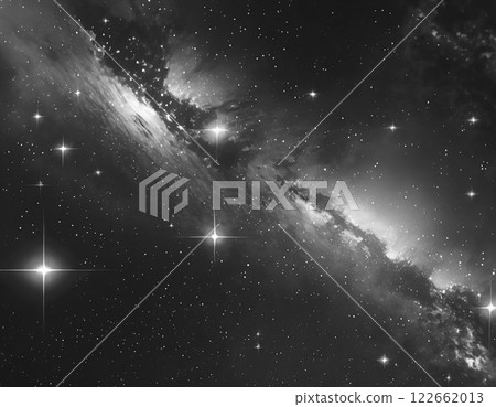 外層空間背景與美麗的星雲。 AI 生成影像。 122662013