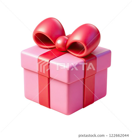 3D pink gift boxes with ribbon in pastel over white background. 3D pink gift boxes with ribbon in pastel over white background. 122662044