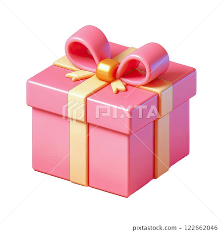 3D pink gift boxes with ribbon in pastel over white background. 122662046