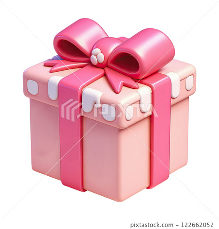 3D pink gift boxes with ribbon in pastel over white background. 3D pink gift boxes with ribbon in pastel over white background. 122662052