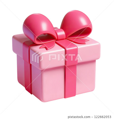 3D pink gift boxes with ribbon in pastel over white background. 3D pink gift boxes with ribbon in pastel over white background. 122662053