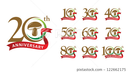 Set of anniversary mushroom number 122662175