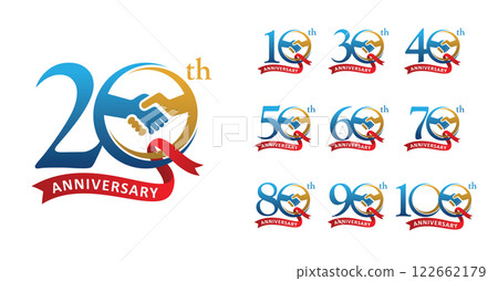 Set of anniversary modern hand deal number 122662179
