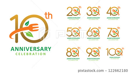 Set of anniversary healthy food number 122662180