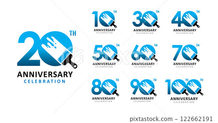 Set of anniversary design paint number Set of anniversary design paint number 122662191