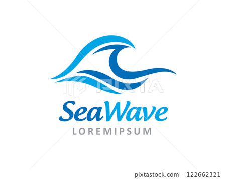 Sea wave logo symbol or icon template 122662321