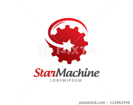 Gear and Star logo symbol or icon template Gear and Star logo symbol or icon template 122662448