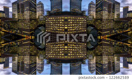london skyline abstract mirrored pattern 122662589