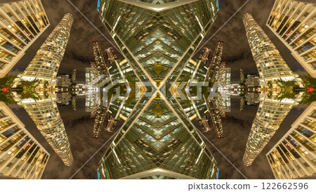 london skyline abstract mirrored pattern 122662596