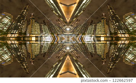 london skyline abstract mirrored pattern 122662597
