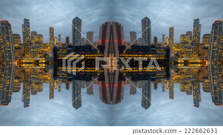 london skyline abstract mirrored pattern 122662631