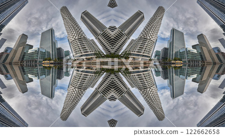 london skyline abstract mirrored pattern 122662658