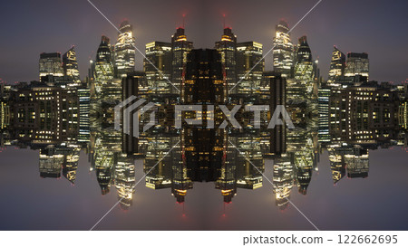 london skyline abstract mirrored pattern 122662695