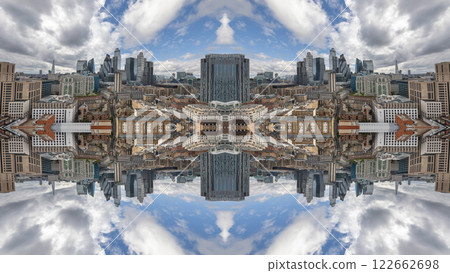 london skyline abstract mirrored pattern 122662698