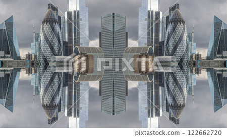 london skyline abstract mirrored pattern 122662720