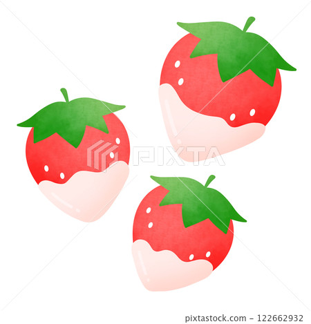 Illustration of strawberries with melted white chocolate Illustration of strawberries with melted white chocolate 122662932