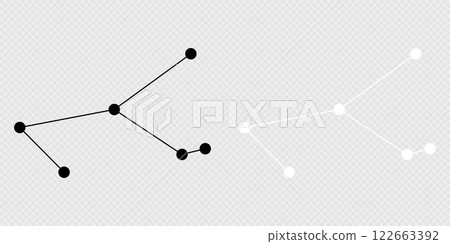 Monoceros constellation map set. Vector illustration. Monoceros constellation map set. Vector illustration. 122663392