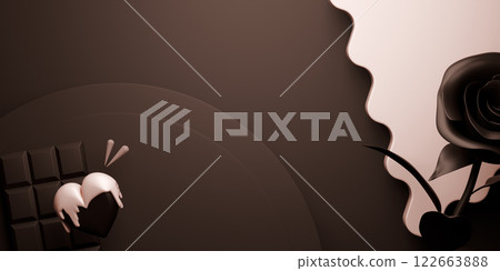 valentine white and chocolate style stand product podium display with blank backdrops. 122663888