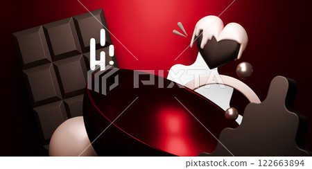 Red valentine style stand product podium display. 122663894