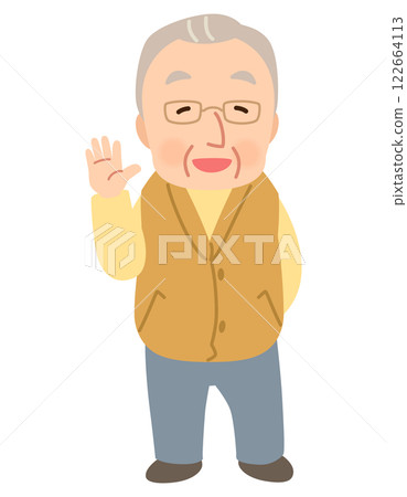 Elderly man, facial expression pose, senior, elderly, late elderly Elderly man, facial expression pose, senior, elderly, late elderly 122664113