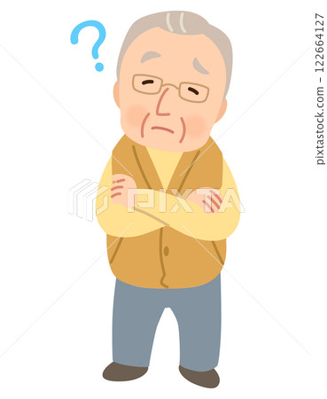 Elderly man, facial expression pose, senior, elderly, late elderly 122664127