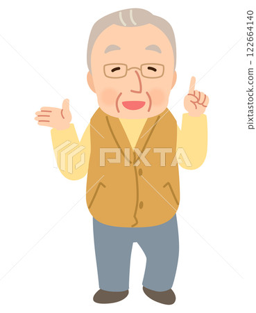 Elderly man, facial expression pose, senior, elderly, late elderly Elderly man, facial expression pose, senior, elderly, late elderly 122664140