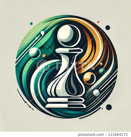 Modern Artistic Chess Club Logo with dynamic shapes and subtle gradients in shades of green, black, and gold Modern Artistic Chess Club Logo with dynamic shapes and subtle gradients in shades of green, black, and gold 122664172