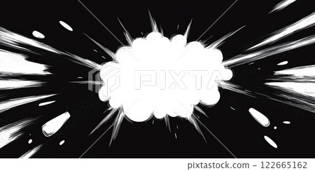 dynamic black and white explosion graphic with bold lines and energy 122665162