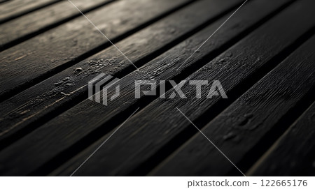Dark Wooden Planks with Detailed Texture and Soft Lighting Dark Wooden Planks with Detailed Texture and Soft Lighting 122665176