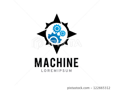 Machine logo symbol or icon template 122665312