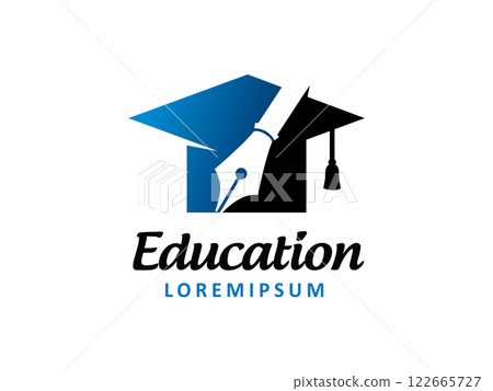 Education and Graduation hat pen logo symbol or icon template Education and Graduation hat pen logo symbol or icon template 122665727