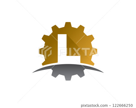 Letter L Gear Technology logo or symbol template design 122666250