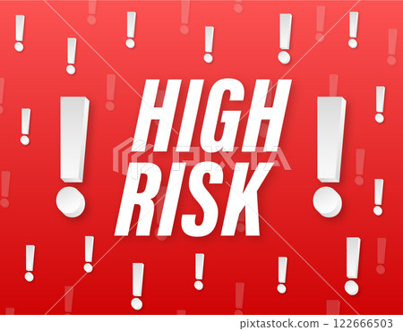 High Risk Warning Sign Representing Elevated Danger and Hazard 122666503