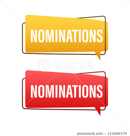 Nominations announcement with colorful speech bubble promoting candidates for election Nominations announcement with colorful speech bubble promoting candidates for election 122666574