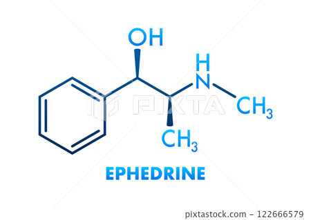 Ephedrine Molecular Structure with Chemical Formula C10H15NO 122666579