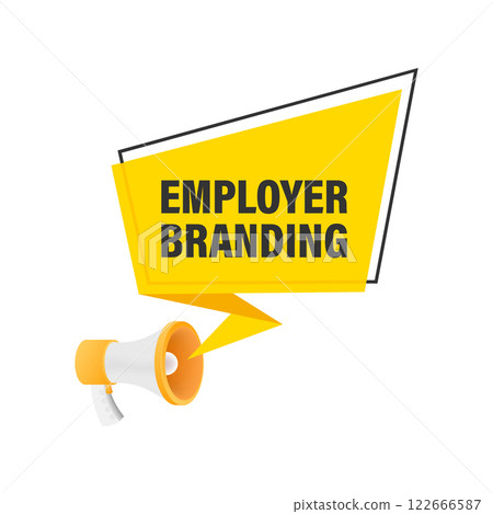 Megaphone Announcing Employer Branding with Speech Bubble Megaphone Announcing Employer Branding with Speech Bubble 122666587