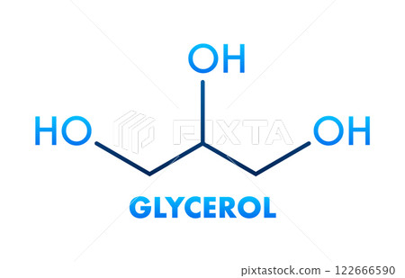 Glycerol Molecular Structure with Hydroxyl Groups forming Sugar Alcohol 122666590